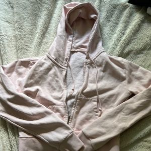 baby pink cropped brandy melville hoodie
